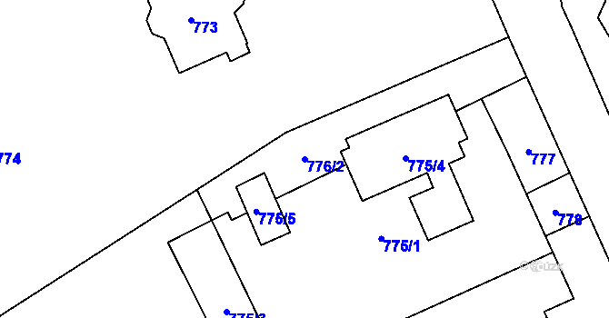 Parcela st. 776/2 v KÚ Butovice, Katastrální mapa