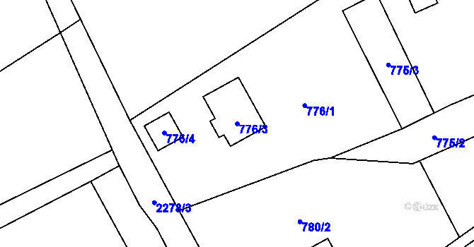 Parcela st. 776/3 v KÚ Butovice, Katastrální mapa