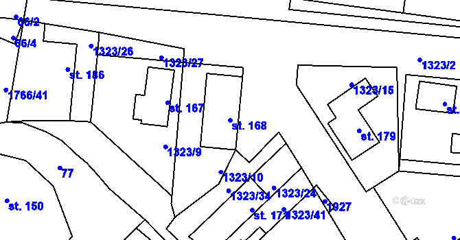 Parcela st. 168 v KÚ Studnice u Hlinska, Katastrální mapa