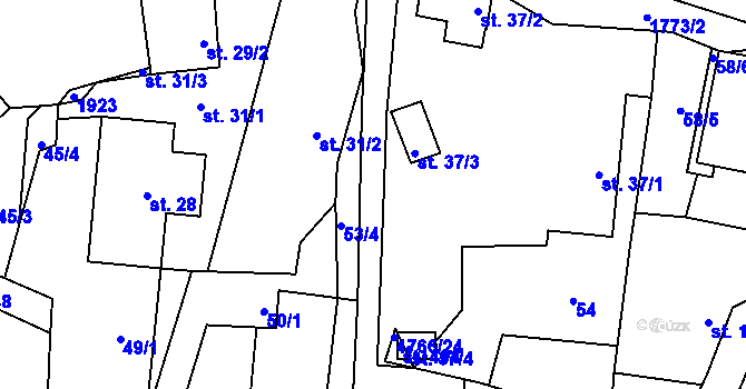 Parcela st. 53 v KÚ Studnice u Hlinska, Katastrální mapa