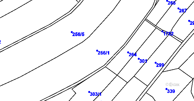 Parcela st. 256/1 v KÚ Studnice u Hlinska, Katastrální mapa