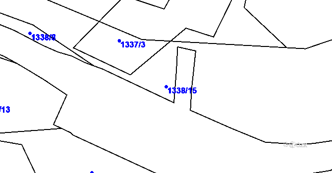 Parcela st. 1338/15 v KÚ Studnice u Hlinska, Katastrální mapa