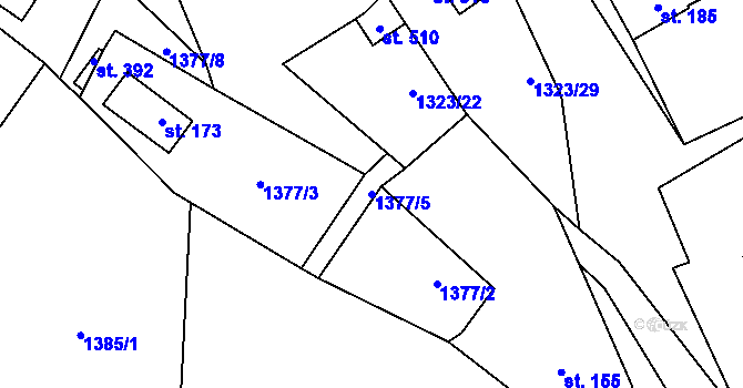 Parcela st. 1377/5 v KÚ Studnice u Hlinska, Katastrální mapa