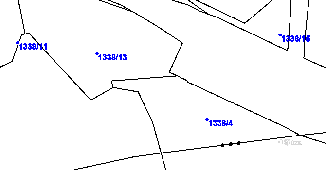 Parcela st. 1338/24 v KÚ Studnice u Hlinska, Katastrální mapa