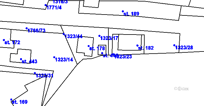 Parcela st. 446 v KÚ Studnice u Hlinska, Katastrální mapa