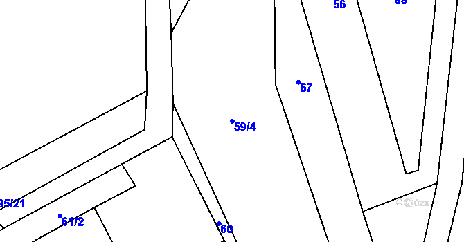 Parcela st. 59/4 v KÚ Řešetova Lhota, Katastrální mapa