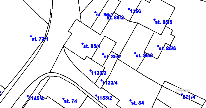 Parcela st. 85/2 v KÚ Studnice u Náchoda, Katastrální mapa