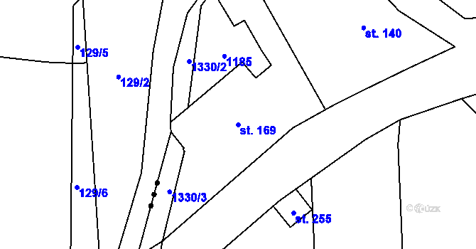 Parcela st. 169 v KÚ Studnice u Náchoda, Katastrální mapa