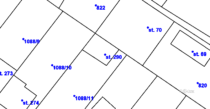 Parcela st. 290 v KÚ Studnice u Náchoda, Katastrální mapa