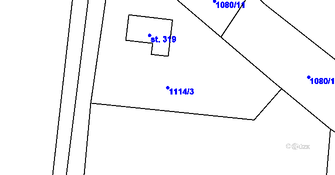 Parcela st. 1114/3 v KÚ Studnice u Náchoda, Katastrální mapa