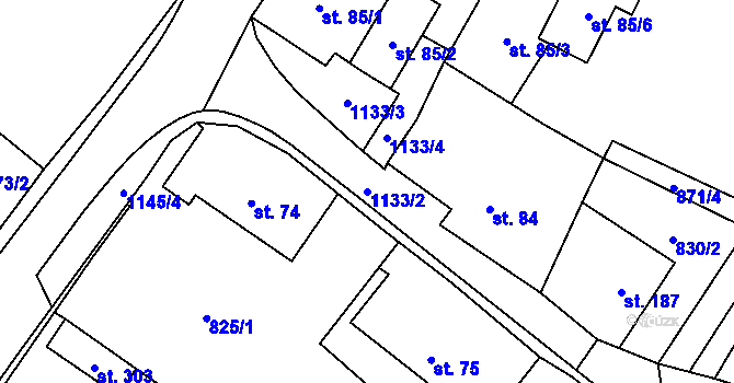 Parcela st. 1133/2 v KÚ Studnice u Náchoda, Katastrální mapa