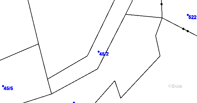 Parcela st. 45/2 v KÚ Třtice nad Olešnicí, Katastrální mapa