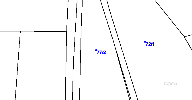 Parcela st. 77/2 v KÚ Třtice nad Olešnicí, Katastrální mapa