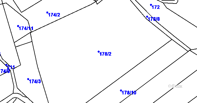 Parcela st. 178/2 v KÚ Třtice nad Olešnicí, Katastrální mapa