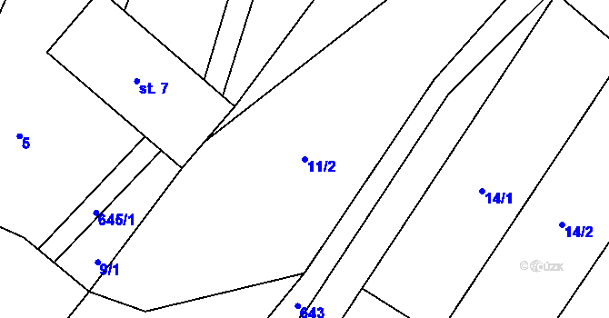 Parcela st. 11/2 v KÚ Studnice u Telče, Katastrální mapa