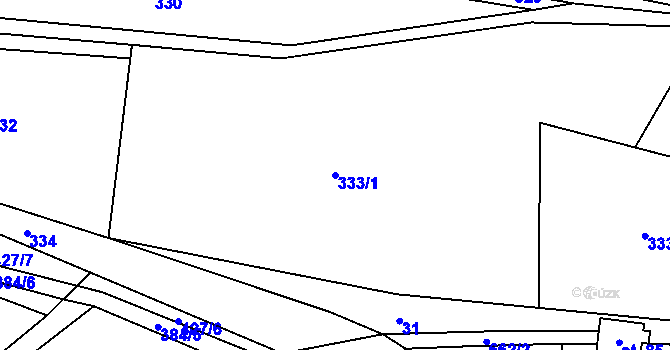 Parcela st. 333/1 v KÚ Studnice u Telče, Katastrální mapa