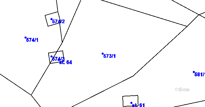 Parcela st. 573/1 v KÚ Studnice u Telče, Katastrální mapa