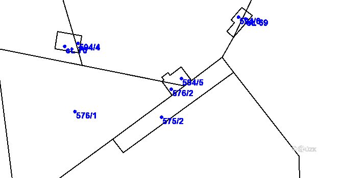 Parcela st. 576/2 v KÚ Studnice u Telče, Katastrální mapa