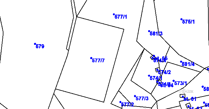 Parcela st. 577/1 v KÚ Studnice u Telče, Katastrální mapa