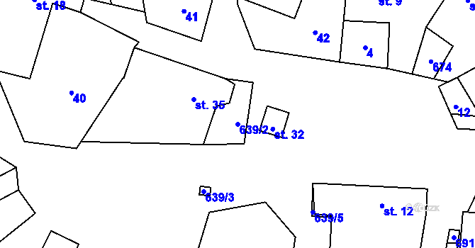 Parcela st. 639/2 v KÚ Studnice u Telče, Katastrální mapa