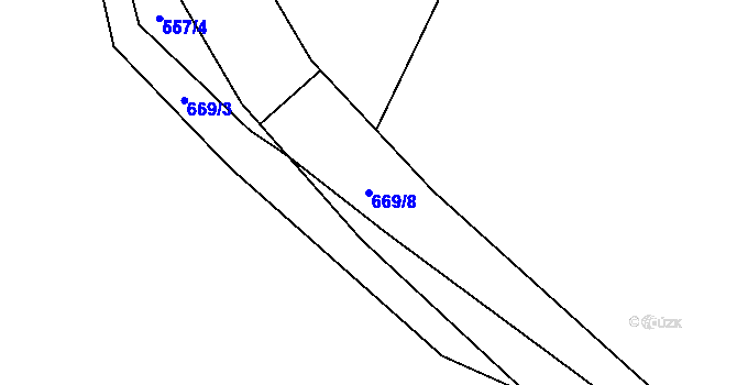 Parcela st. 669/8 v KÚ Studnice u Telče, Katastrální mapa