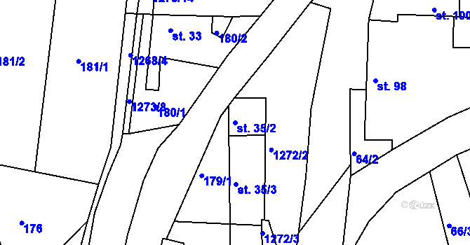 Parcela st. 35/2 v KÚ Stupava, Katastrální mapa