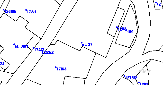 Parcela st. 37 v KÚ Stupava, Katastrální mapa