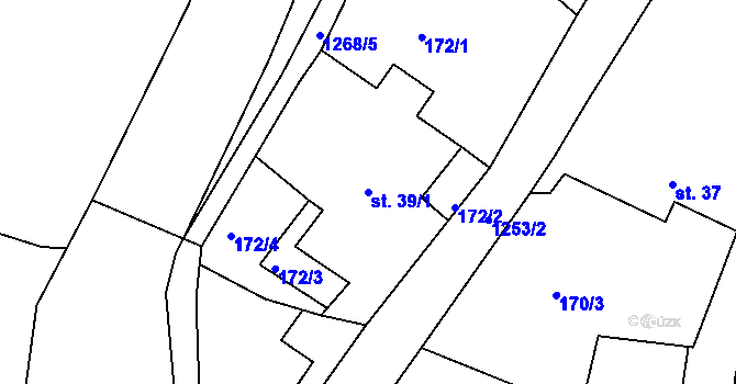 Parcela st. 39/1 v KÚ Stupava, Katastrální mapa