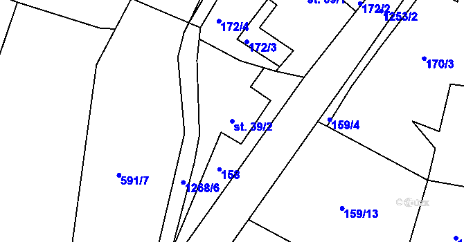 Parcela st. 39/2 v KÚ Stupava, Katastrální mapa