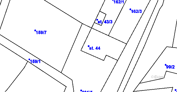 Parcela st. 44 v KÚ Stupava, Katastrální mapa