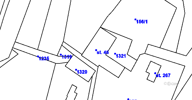 Parcela st. 46 v KÚ Stupava, Katastrální mapa