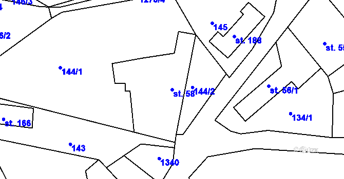 Parcela st. 58 v KÚ Stupava, Katastrální mapa