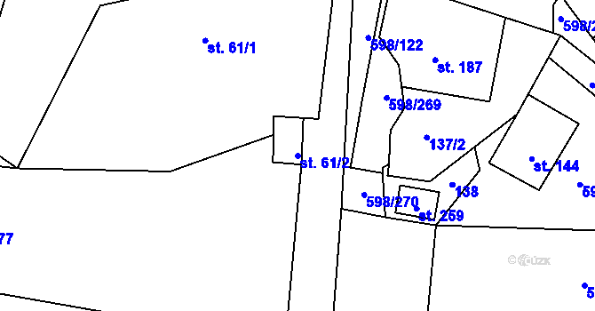 Parcela st. 61/2 v KÚ Stupava, Katastrální mapa