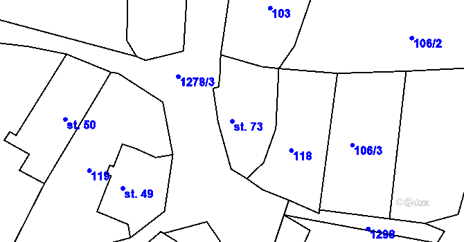 Parcela st. 73 v KÚ Stupava, Katastrální mapa