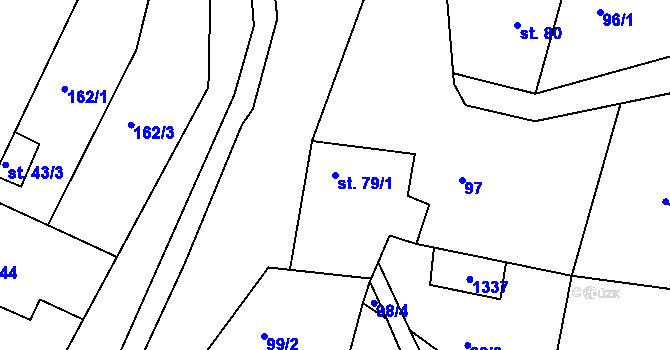 Parcela st. 79/1 v KÚ Stupava, Katastrální mapa