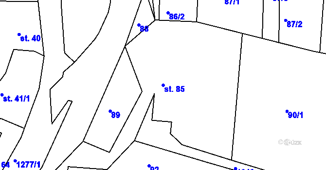 Parcela st. 85 v KÚ Stupava, Katastrální mapa