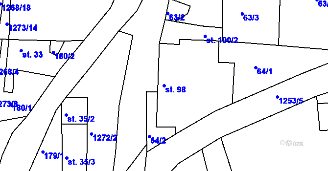 Parcela st. 98 v KÚ Stupava, Katastrální mapa