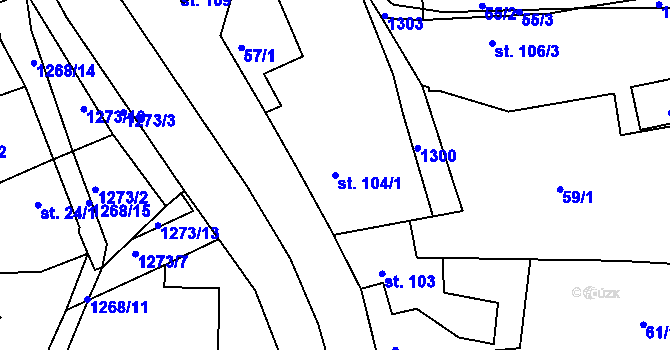 Parcela st. 104/1 v KÚ Stupava, Katastrální mapa