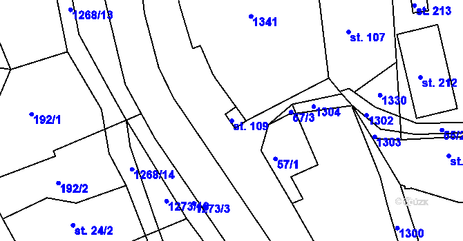 Parcela st. 109 v KÚ Stupava, Katastrální mapa