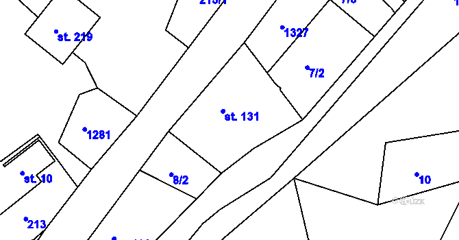 Parcela st. 131 v KÚ Stupava, Katastrální mapa
