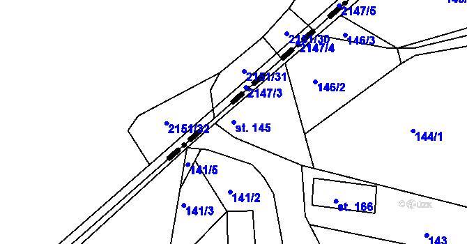 Parcela st. 145 v KÚ Stupava, Katastrální mapa
