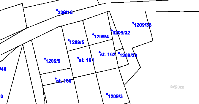 Parcela st. 162 v KÚ Stupava, Katastrální mapa