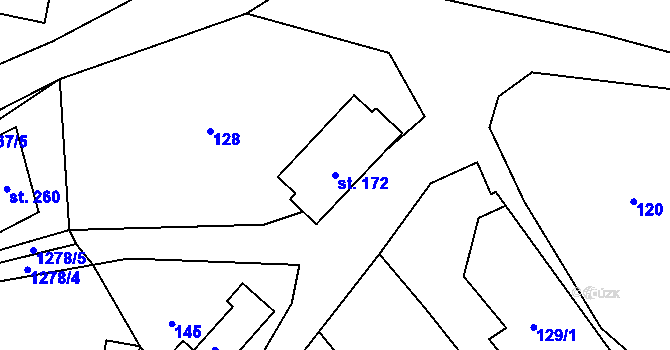 Parcela st. 172 v KÚ Stupava, Katastrální mapa