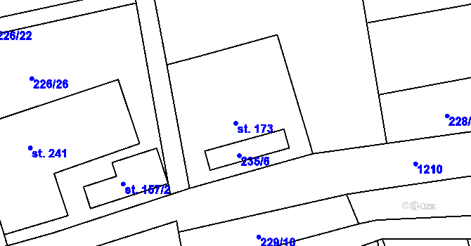Parcela st. 173 v KÚ Stupava, Katastrální mapa