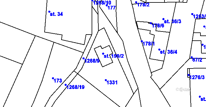 Parcela st. 199/2 v KÚ Stupava, Katastrální mapa