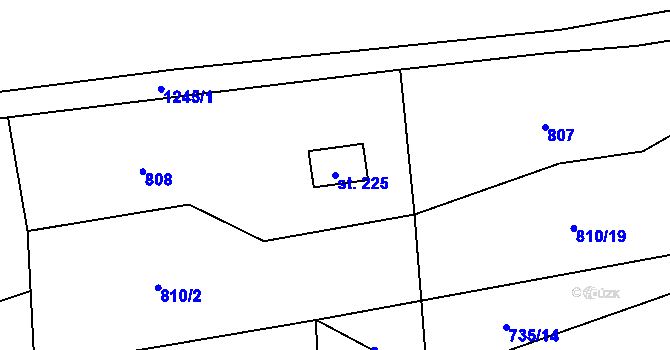 Parcela st. 225 v KÚ Stupava, Katastrální mapa