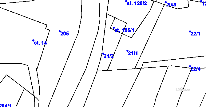 Parcela st. 21/2 v KÚ Stupava, Katastrální mapa