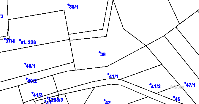 Parcela st. 39 v KÚ Stupava, Katastrální mapa