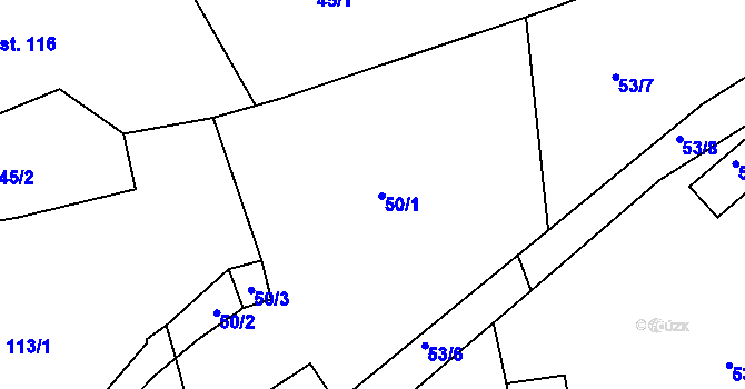 Parcela st. 50 v KÚ Stupava, Katastrální mapa