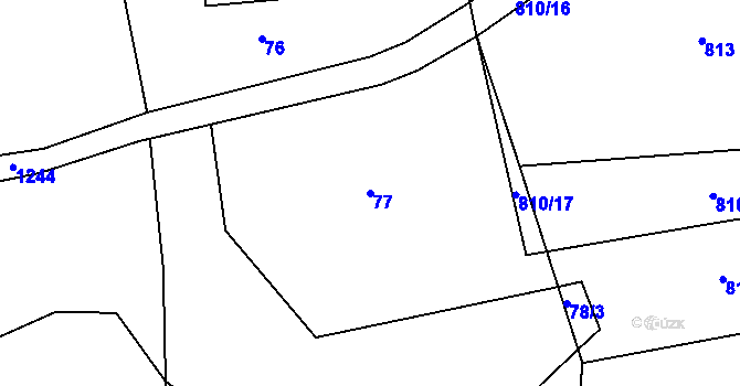 Parcela st. 77 v KÚ Stupava, Katastrální mapa